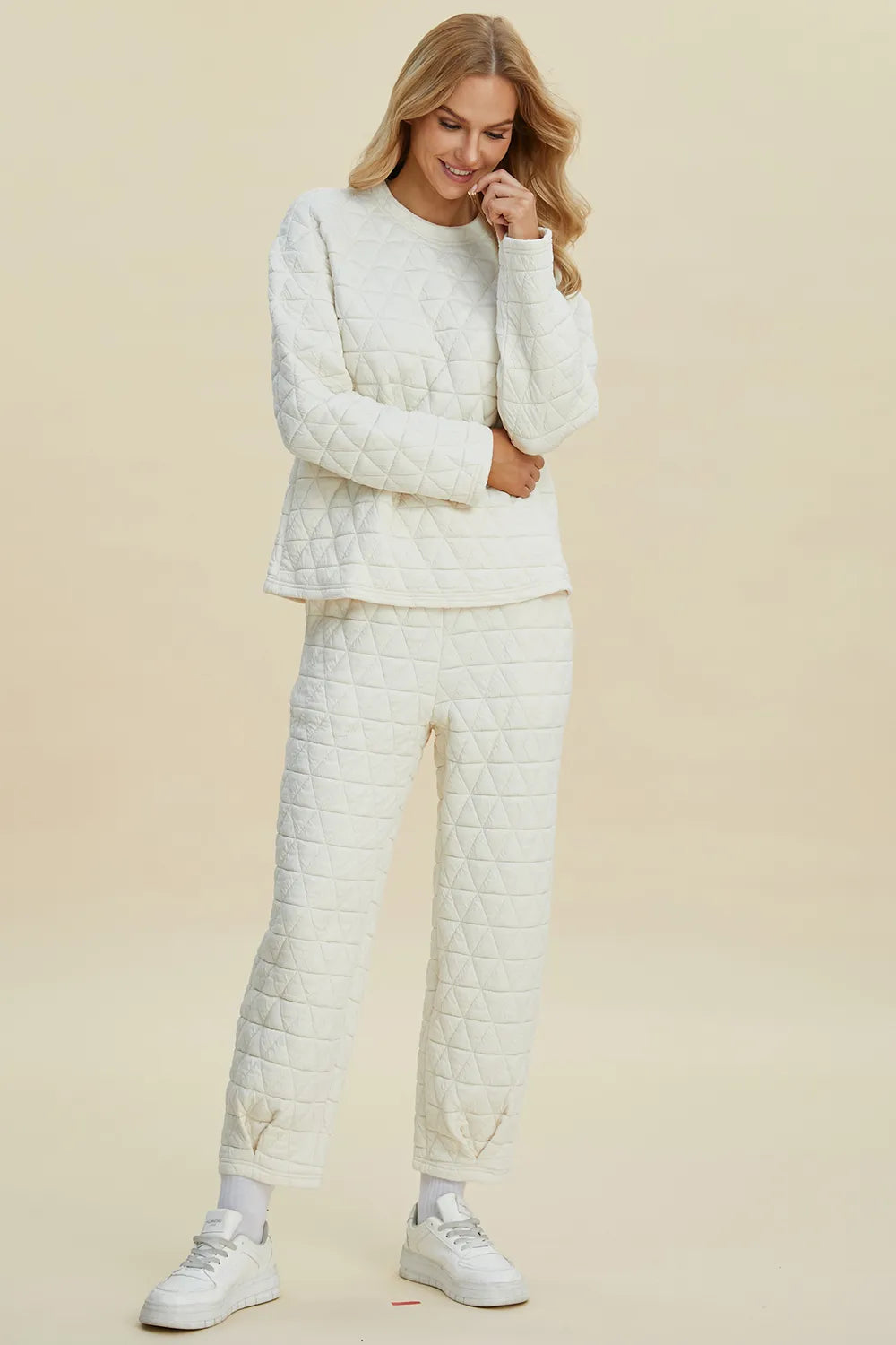 Cozy Ribbed Loungewear Set for Women - back view