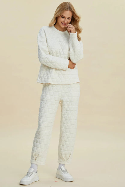 Cozy Ribbed Loungewear Set for Women - back view