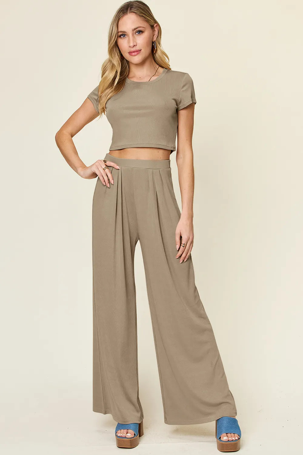 Everyday Round Neck 2-Piece Set for Women - back view