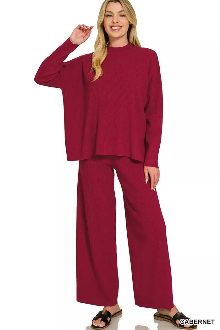 Cabernet Wine Sweater Set for Women