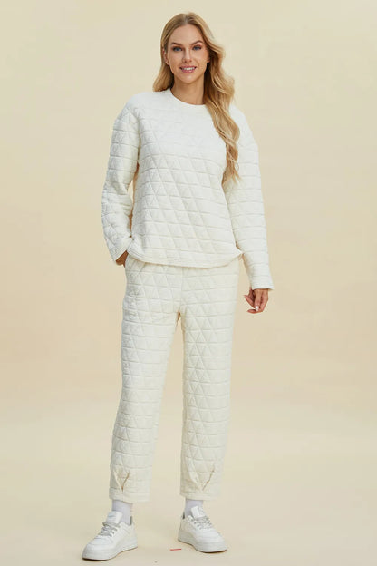 Cozy Ribbed Loungewear Set for Women - front view