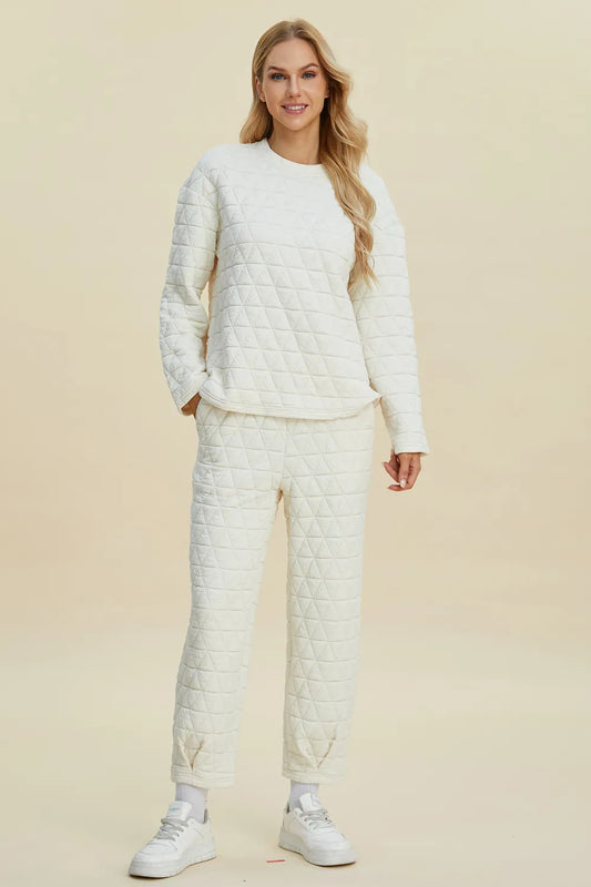 Cozy Ribbed Loungewear Set for Women - front view