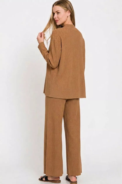 Deep Camel Sweater Set for Women - styled view
